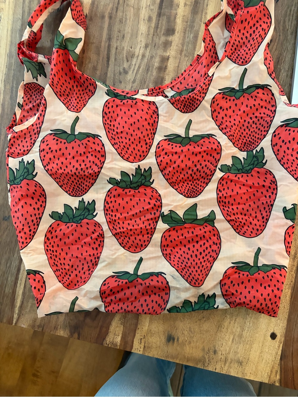 Baggu- Strawberry Print Women's Tote Bag - Red/Pink - Picture 9 of 10